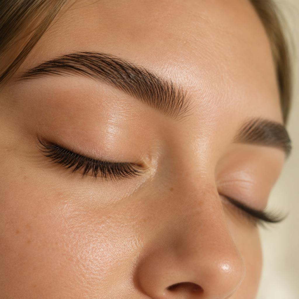 Natürlich geliftete Wimpern und Brauen